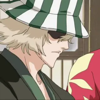 🧩 Anime, Mann, Charakter, Hut, Augenklappe telegram sticker