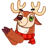 👏 กวางเรนเดียร์, คริสต์มาส, วันหยุด, การ์ตูน, น่ารัก, สัตว์ telegram sticker