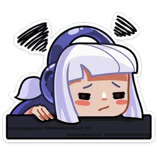 ☹️ Аниме, Девочка, Стикер, Грустный, Милый, Мультфильм whatsapp sticker