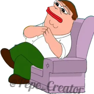 🐸 Peter Griffin Family Guy Mème, Dessin animé, Humour, Peter Griffin, Les Griffin, Pepe telegram sticker
