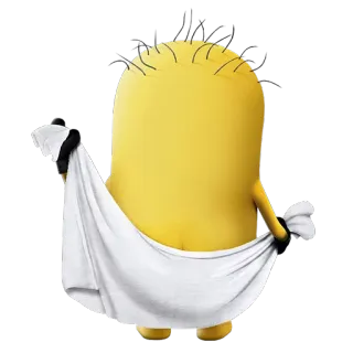 🚿 Minion yellow, cartoon, funny, bathroom, towel telegram sticker