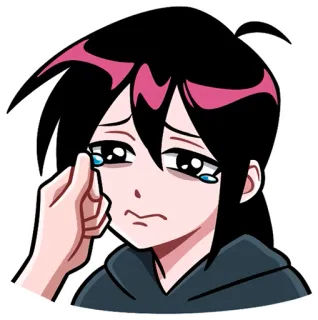 😭 animé, triste, pleurer, larme, émotionnel, dessin animé telegram sticker