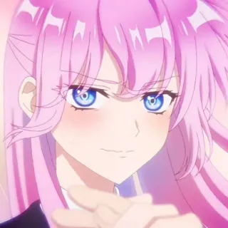 🌷 Anime Mädchen, Rosa Haare, Süß, Cartoon, Manga, Charakter, Digitale Kunst, Illustration telegram sticker