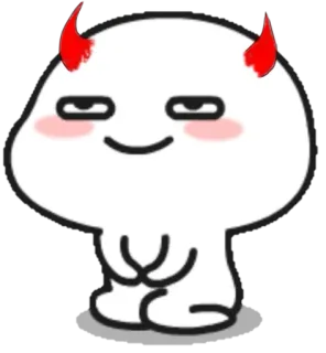 😈 duivel, schattig, cartoon, personage, sticker, rode hoorns, ondeugend telegram sticker
