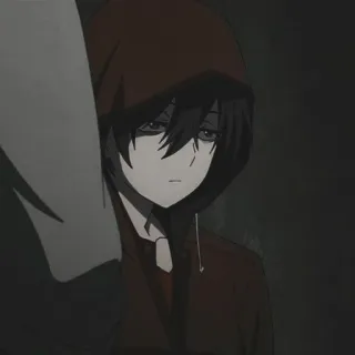 🖇 anime, boy, hoodie, dark telegram sticker