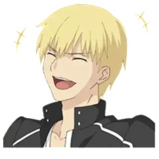 😂 Gilgamesh Fate/Zero anime, character, manga, smile whatsapp sticker