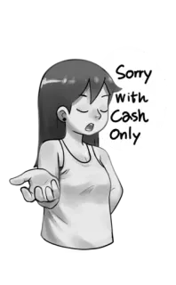💸 Sorry With Cash Only solo contanti, pagamento, scusa, personaggio, no carta di credito, finanza, illustrazione telegram sticker