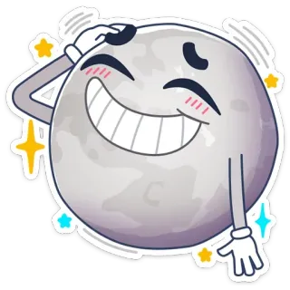 😁 moon, smile, stars, cartoon, planet, happy telegram sticker