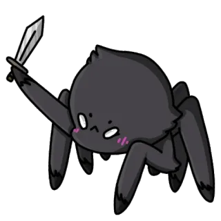 😠 spin, zwaard, cartoon, dier, kawaii, schattig, fantasie telegram sticker