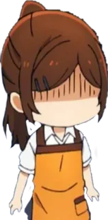 😨 Anime, Chibi, Personagem, Mulher, Avental, Irritada, Exasperada telegram sticker