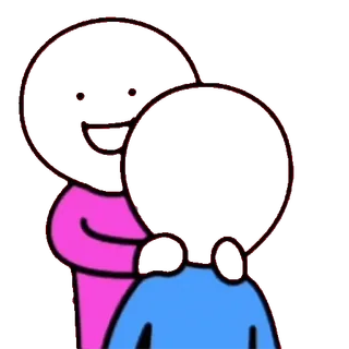 🥵 kartun, figur tongkat, peluk, persahabatan, menyenangkan whatsapp sticker