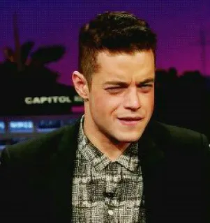 😏 Rami Malek actor, celebrity, man, portrait, Rami Malek, person telegram sticker