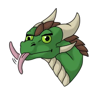 👅 dragon, dessin animé, autocollant, fantaisie, animal, reptile whatsapp sticker