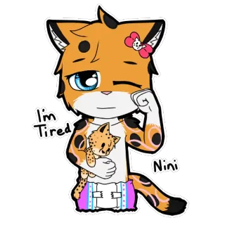 😴 I'm Tired
Nini Katze, müde, Cartoon, niedlich, Katzenartig, Tier telegram sticker