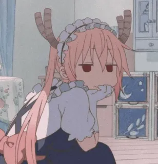 🐉 Tohru Miss Kobayashi's Dragon Maid anime, dragon, maid, cute, kawaii, tohru, miss kobayashi's dragon maid telegram sticker