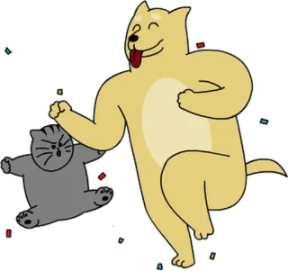💬 gatto, cane, divertente, ballo whatsapp sticker