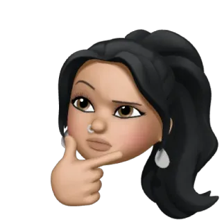 💭 denken, frau, cartoon, ausdruck, pferdeschwanz whatsapp sticker