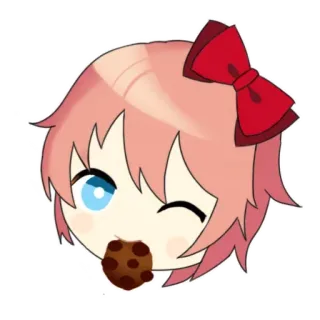 🍪 Sayori Doki Doki Literature Club! anime, carino, biscotto, gioco, kawaii telegram sticker