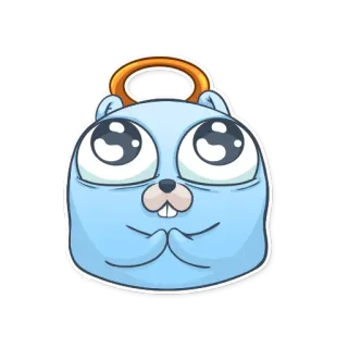 😇 gopher, maskotka, golang, słodki, kreskówka, go telegram sticker