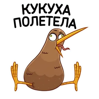 🐥 КУКУХА ПОЛЕТЕЛА птица, животное, киви, мультфильм telegram sticker
