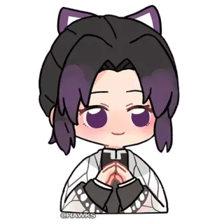 🙂 Shinobu Kocho Demon Slayer @HAWKS Shinobu Kocho, Demon Slayer, Anime, Manga, Fanart, Süß, Chibi, Charakter whatsapp sticker
