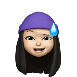 💜 Emoji, Memoji, Rosto, Menina, Desenho animado, Adesivo digital telegram sticker
