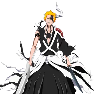 😏 Ichigo Kurosaki Bleach anime, manga, sword, shinigami, hollow telegram sticker
