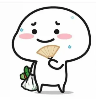 😥 desenho animado, ilustração, personagem, fã, sacola de compras telegram sticker