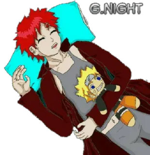 😴 Gaara Naruto G NIGHT anime, tidur, Naruto, Gaara, selamat malam whatsapp sticker