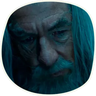 😔 Gandalf Lord of the Rings 마법사, 마법, 판타지, 회색, 수염 telegram sticker