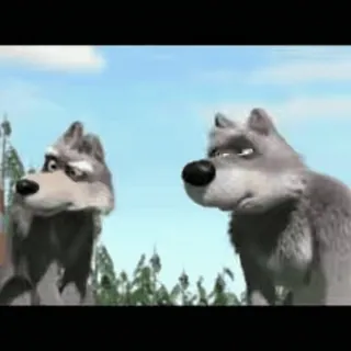 🗿 loup, loups, animaux, dessin animé, animation whatsapp sticker