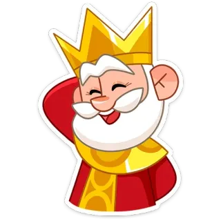 🤭 king, royal, crown, cartoon, character, leadership telegram sticker