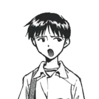 😒 Shinji Ikari Neon Genesis Evangelion Anime, Manga, Personnage, Expression, Choqué, Garçon animé telegram sticker