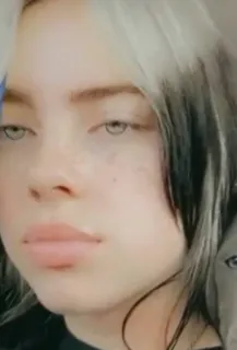 🙂 Billie Eilish นักร้อง, คนดัง, นักดนตรี, ภาพเหมือน telegram sticker