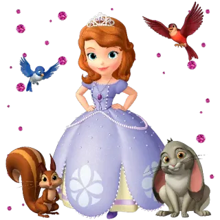 😐 Sofia princesse, dessin animé, disney, animaux telegram sticker