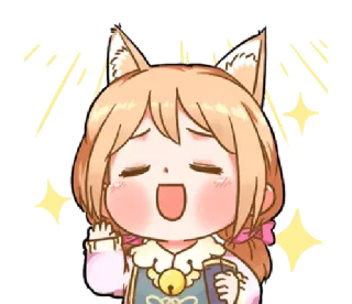 😌 Anime, Carino, Kawaii, Orecchie da gatto, Scintille telegram sticker