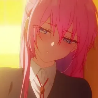 🐻 Anime, Mädchen, pinke Haare, Erröten, süß, weiblich telegram sticker