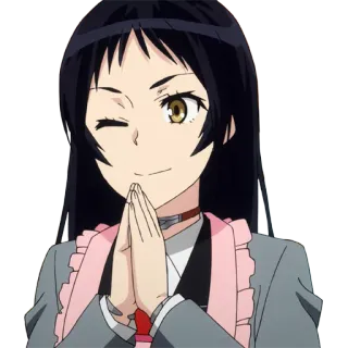 🙏 Anime, Fille, Clin d'oeil, Personnage, Mignon whatsapp sticker