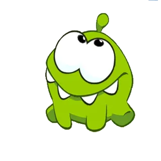 😖 Om Nom Cut the Rope zielony potwór, słodki, kreskówka, gra wideo, Om Nom, Cut the Rope telegram sticker