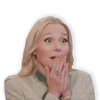 🙏 femme, blonde, choquée, surprise, expression, réaction telegram sticker