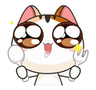 🥺 kot, głodny, jedzenie, łyżka, widelec, słodki, kawaii, podekscytowany whatsapp sticker