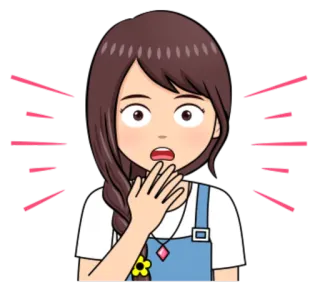 😱 desenho animado, menina, chocada, surpresa, emoção whatsapp sticker