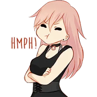 😠 HMPH! anime, girl, humpf, cute, pink hair, expression telegram sticker