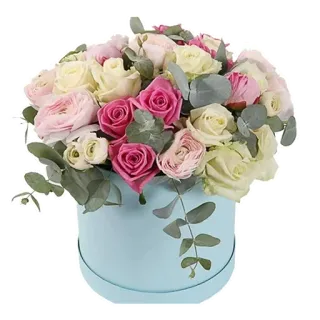 💐 Blumen, Rosen, Strauß, Geschenk, Blumenarrangement, Pastellfarben, Box, Feier telegram sticker