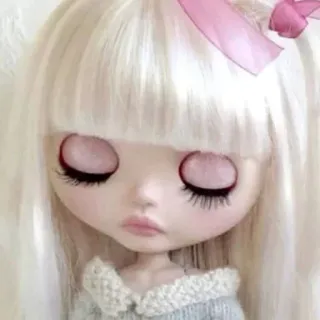 😔 人形, おもちゃ, 可愛い, カワイイ, ブライス, ファッションドール, ドールフェイス telegram sticker