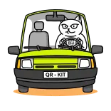 🚙 QR-KIT cat, driving, car, vehicle, QR code, license plate telegram sticker