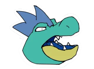 🐊 cartoon, monster, animal, head whatsapp sticker