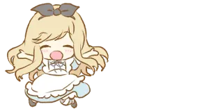 🙌 Chibi, Desenho animado, Anime, Fofo, Loira, Laço whatsapp sticker