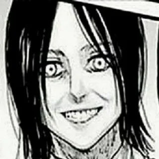 🎭 Eren Yeager Attack on Titan Eren Jaeger, Ataque a los Titanes, Anime, Manga, Personaje, Espeluznante, Sonrisa telegram sticker