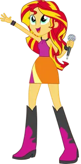 😃 Sunset Shimmer My Little Pony: Equestria Girls 漫画, 女の子, マイク, 歌, サンセットシマー, エクエストリアガールズ whatsapp sticker